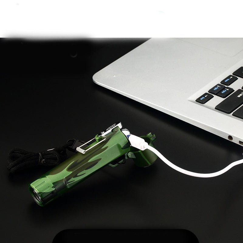 Outdoor Travel Compass Rechargeable Lighter Tube Waterproof Lighter Usb Pulse Lighter - SpanMarket