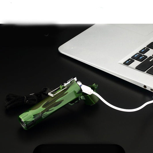 Outdoor Travel Compass Rechargeable Lighter Tube Waterproof Lighter Usb Pulse Lighter - SpanMarket